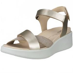 NEW ECCO women flowt crossband wedge in pure white gold